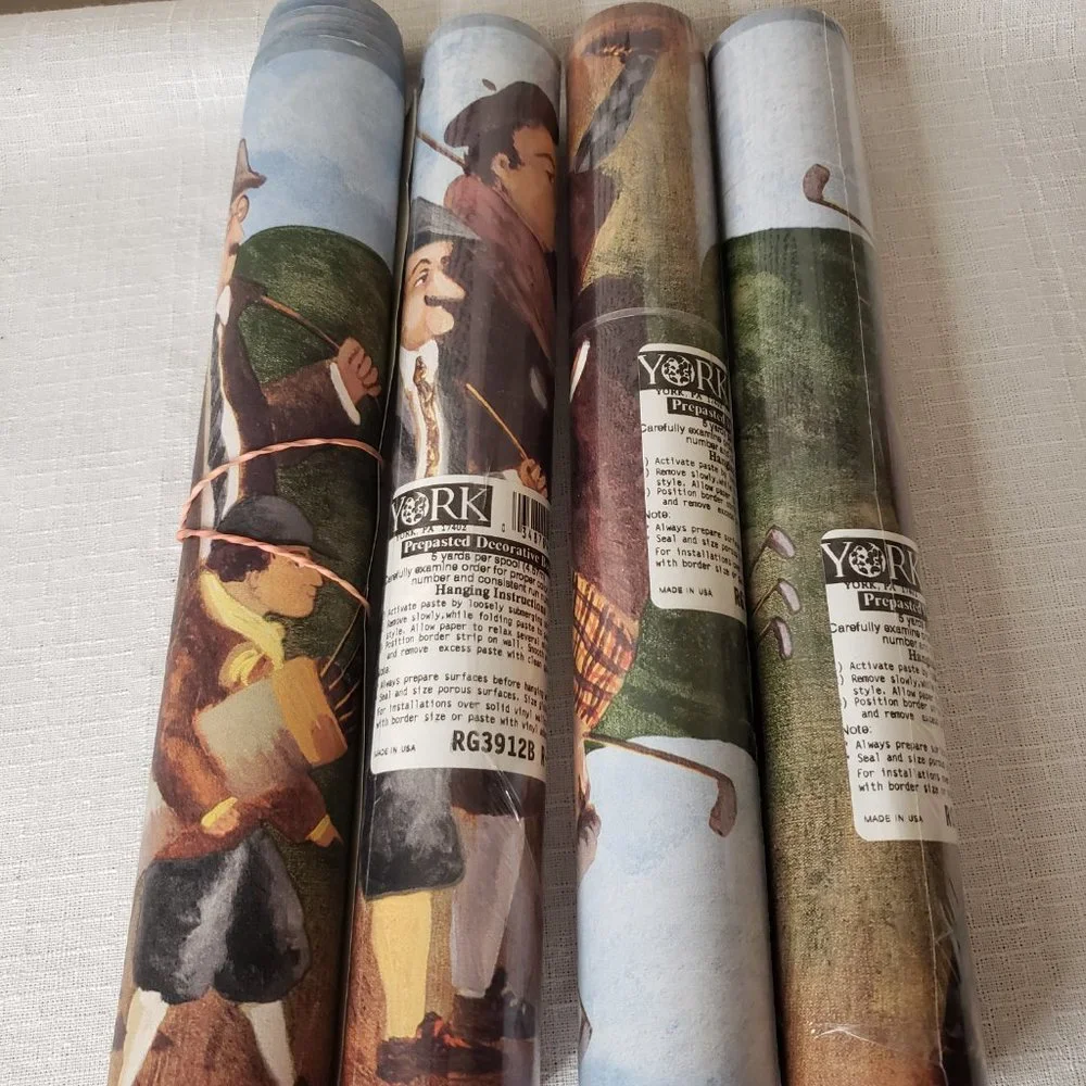 4 Rolls of Turn Of The Century Golfers Boarder Wallpaper Complete Rolls